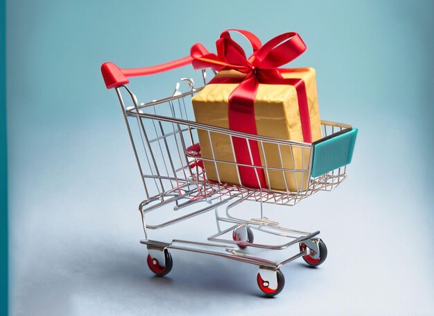 Shopping cart with gift