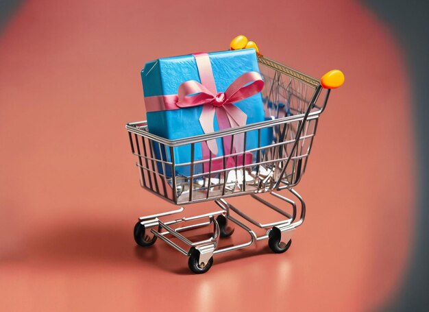 Shopping cart with gift