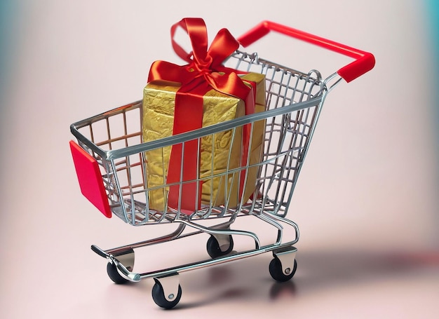 Shopping cart with gift