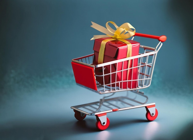 Shopping cart with gift