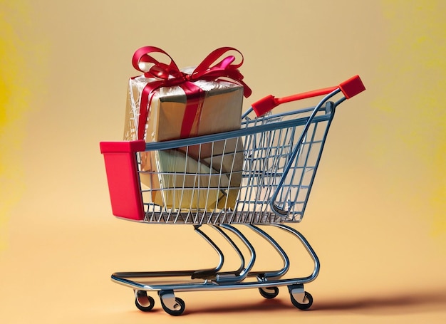 Shopping cart with gift