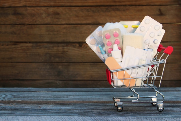 Shopping cart with medication