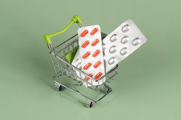 Shopping cart with medicines