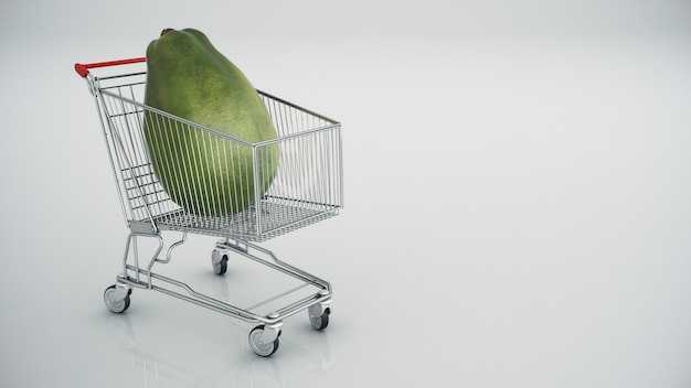 shopping cart with papaya