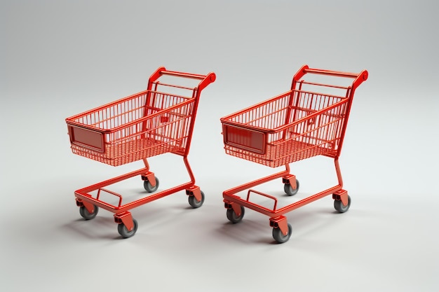 Коляски для покупок в супермаркетах Цветные коляски с маленькими колесами для покупок