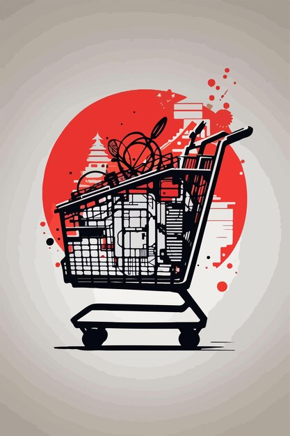 Photo shopping carts in unique style