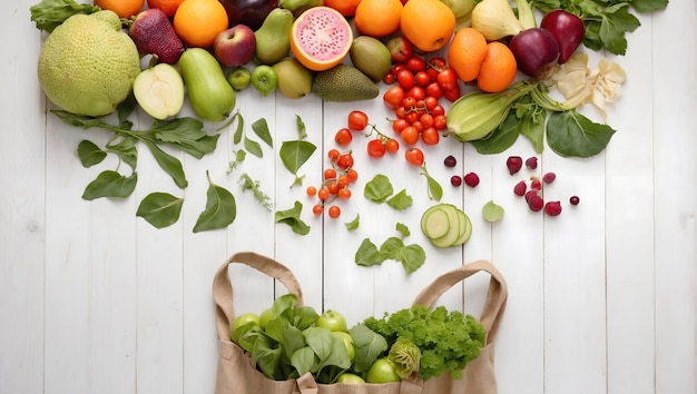 Shopping for fruits and vegetables using an ecological bag