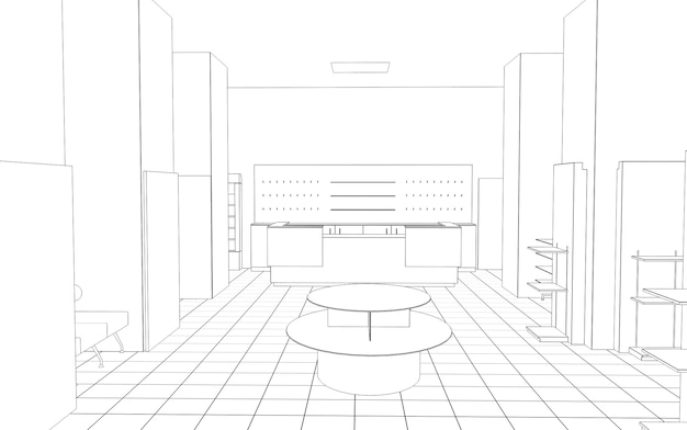 shopping mall contour visualization sketch outline