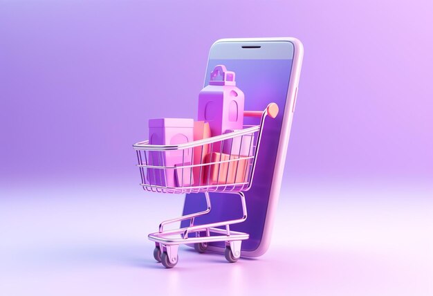 Shopping online concept with smartphone