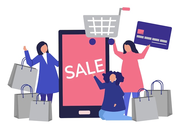 Shopping png illustratie doorzichtige achtergrond