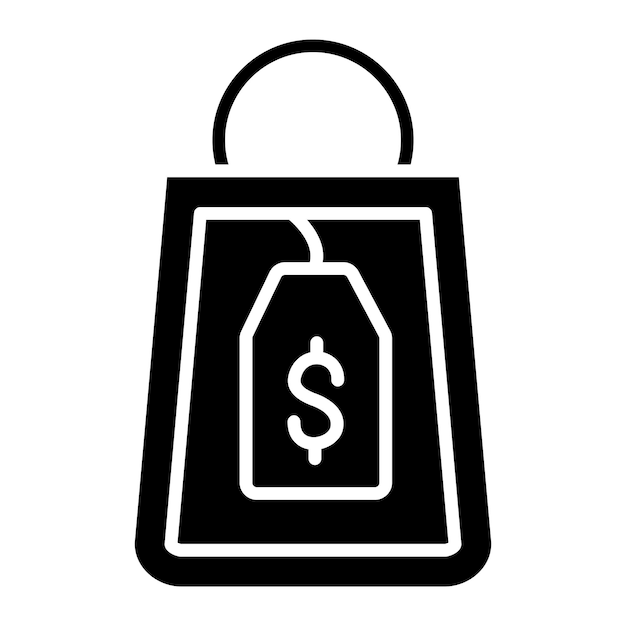 Photo shopping price glyph solid black illustration