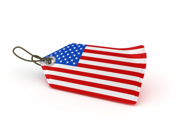 Shopping Price Tag USA Flag