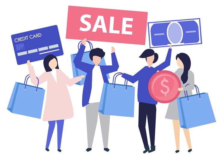 Photo 購物銷售 png clipart 購物者卡通角色插圖在透明背景上的購物狂歡