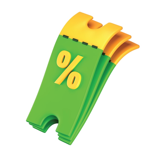 Shopping voucher 3D icon