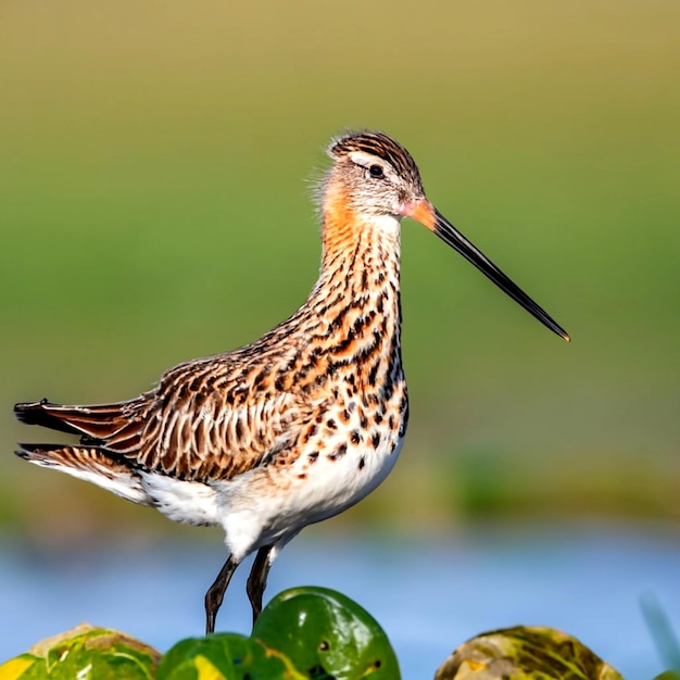 湿地の岸辺の鳥 バートテイルド・ゴッドウィットの鳥 AI_Generated