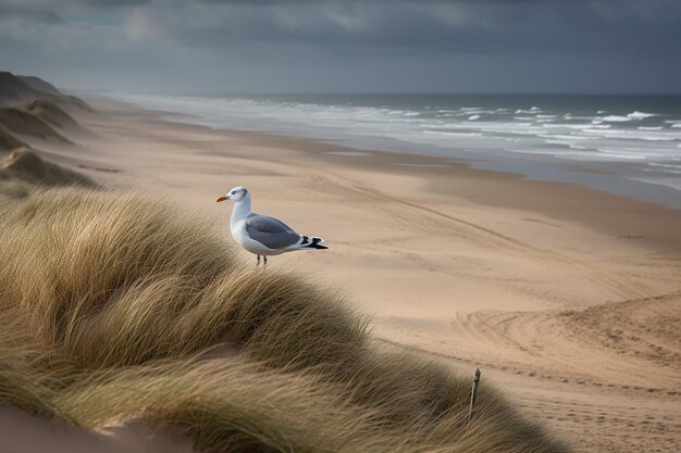 Foto shoreline serenity schilderachtig kustlandschap met zandstrand en golvende golven