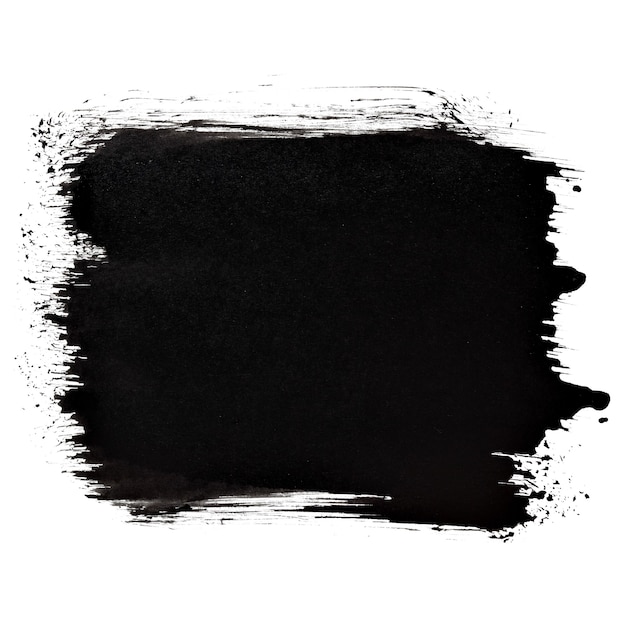 Photo short black thick brush stroke isolated on the white background. raster illustration