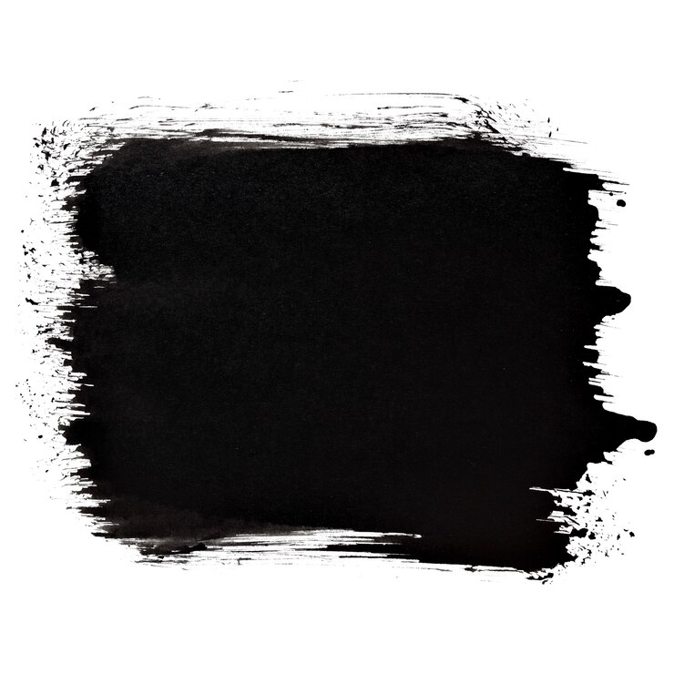 Photo short black thick brush stroke isolated on the white background. raster illustration