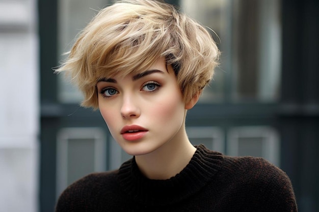 short hair with a bob on the front