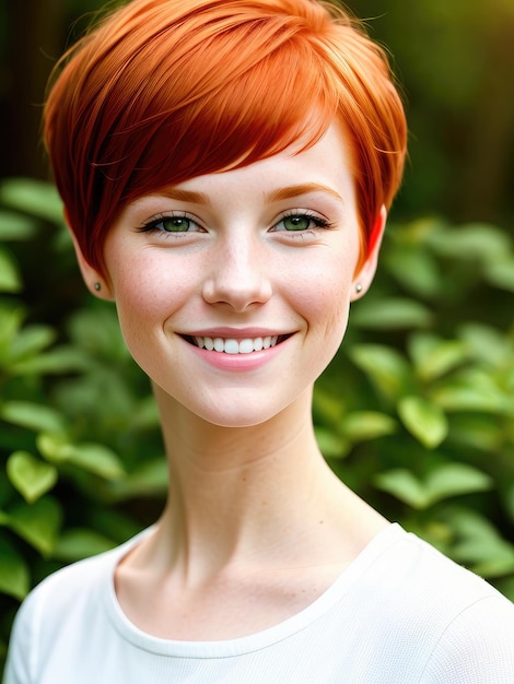 Short red hair with a short cut