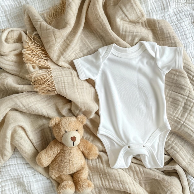 Ecru Short Sleeve Bodysuit In 100% Cotton - Baby Girls' Size 12-18 MOS By Hanna Andersson