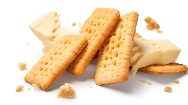 Photo shortbread biscuits flying breton style close up tea