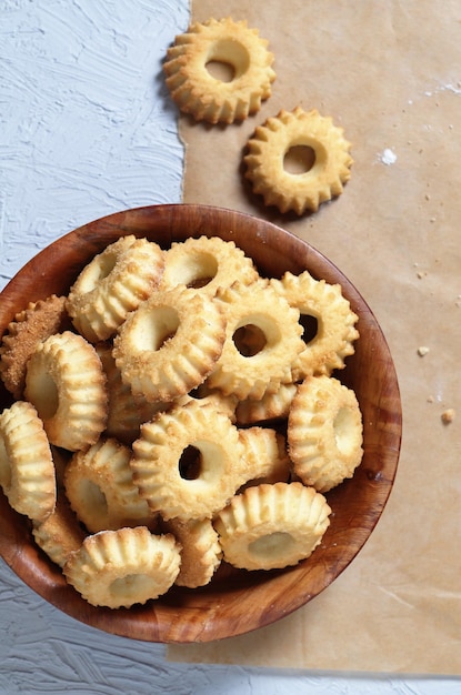 Shortbread cookies in bowl