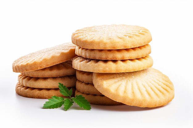 Photo shortbread cookies isolated on white background