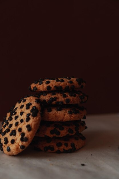 Shortbread cookies with chocolate chips