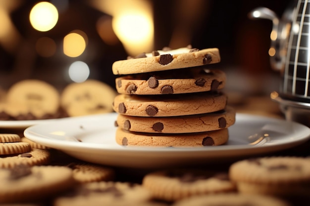 Shortbread cookies with chocolate pieces