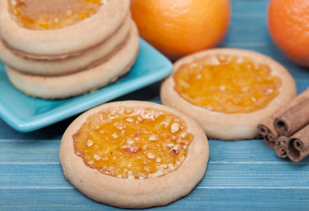 Shortbread koekjes met jam en noten