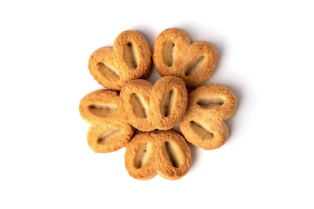 Shortbread pastry ear isolated on white.