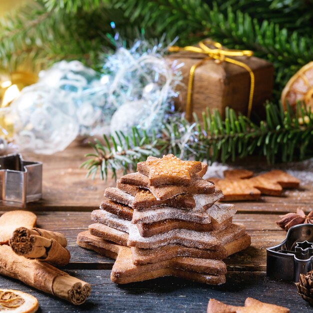 Shortbread star shape sugar cookies