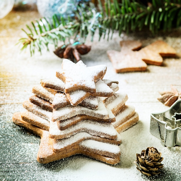 Shortbread star shape sugar cookies