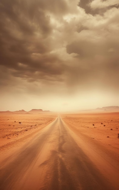 Shot of an Abandoned Desert Path in the Sands