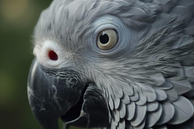 Shot of an african grey parrot up close