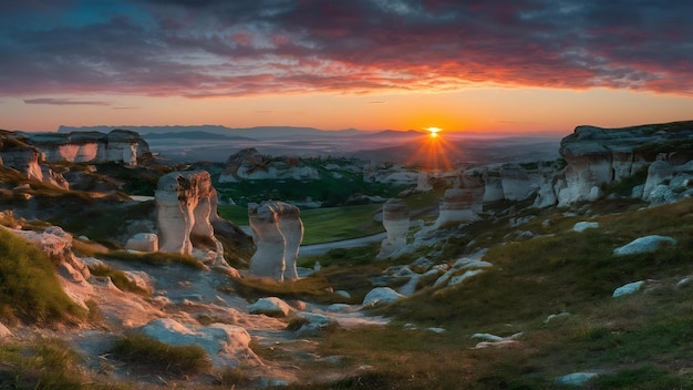 Photo shot of an anatolian park captured in the sunrise in turkey