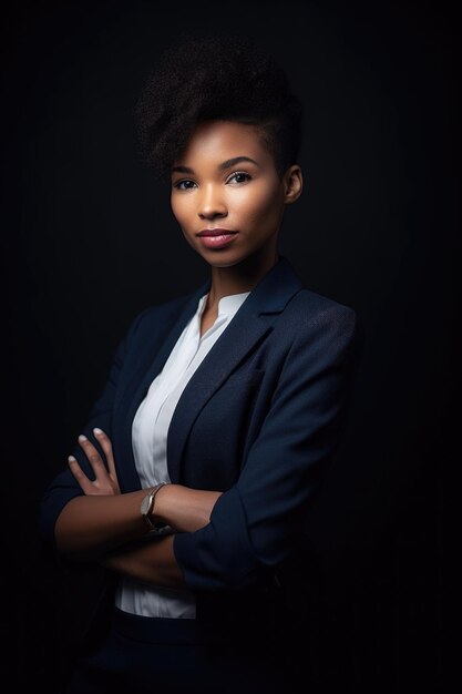 Photo shot of a beautiful young businesswoman standing in the studio