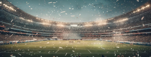 Shot of Big soccer stadium during a great championship generative AI