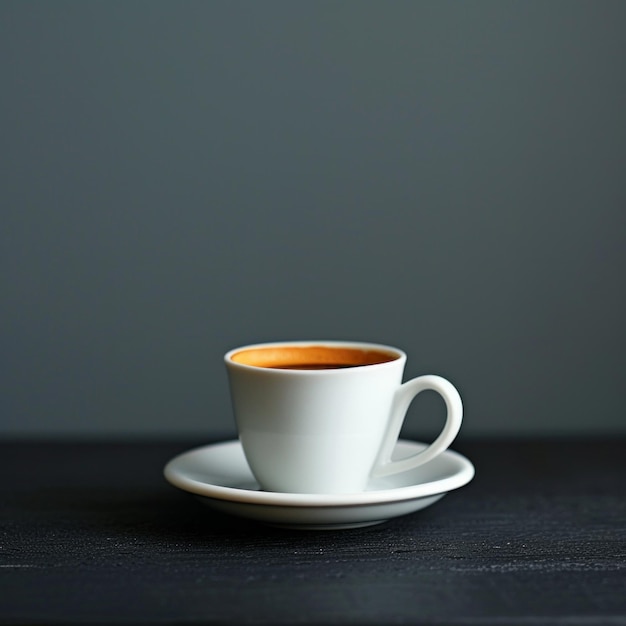 Foto un colpo di caffè nero intenso e allettante catturato in un ambiente minimalista