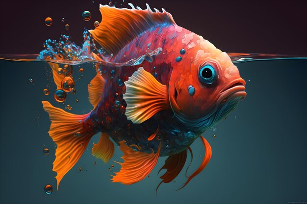 shot of colorful fish swimming