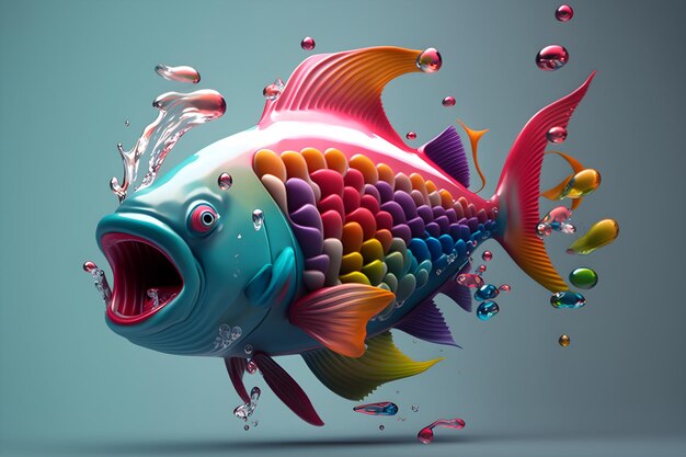 shot of colorful fish swimming