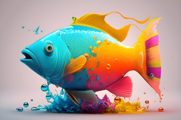 shot of colorful fish swimming