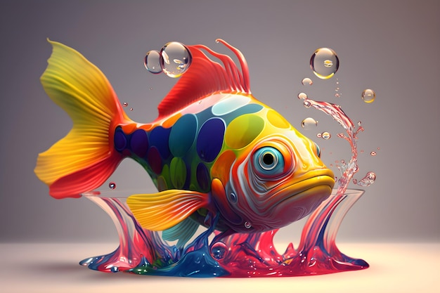 shot of colorful fish swimming