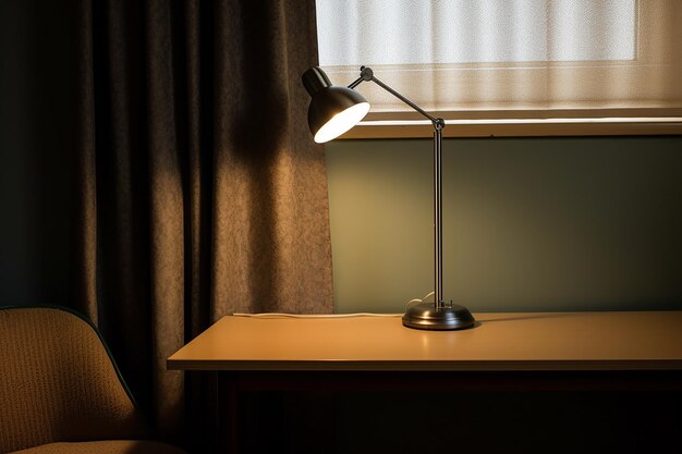 Photo shot of a dimmed desk lamp in a therapy room