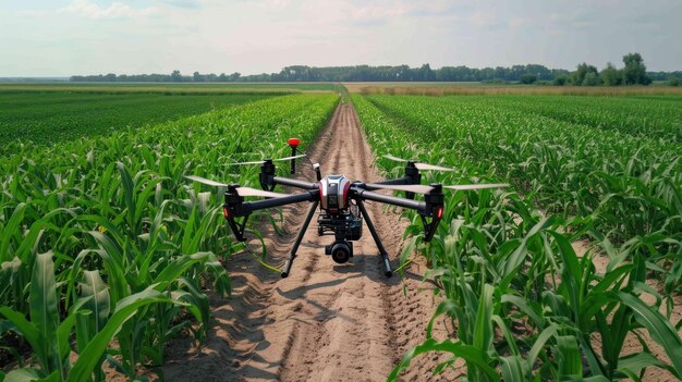 Shot of drone assisted harvest monitoring