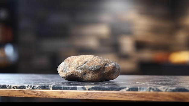 Shot of focus on the stone on table generative AI