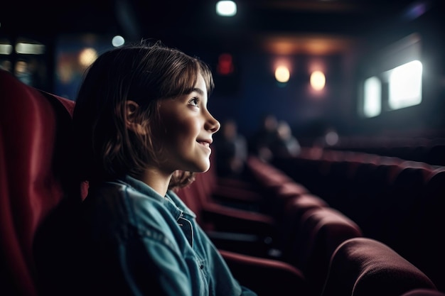 Photo shot of a girl enjoying herself at a cinema