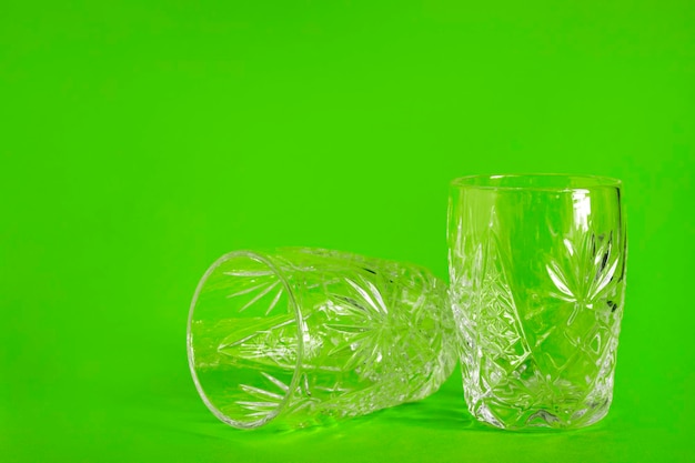 Shot glasses on green