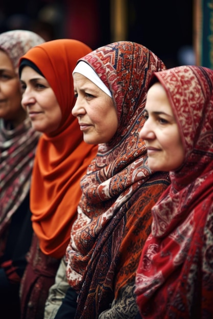 Shot of a group of muslim women wearing headscarves